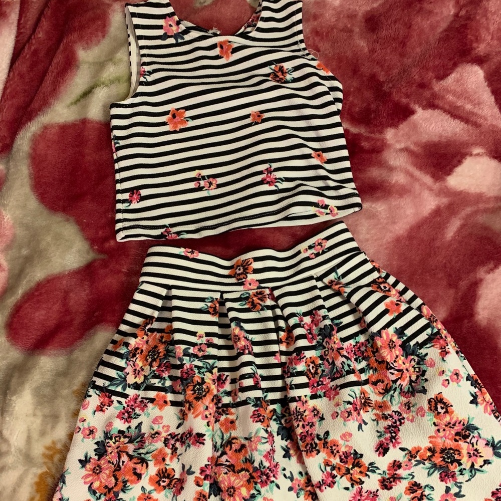 Crop top and skirt